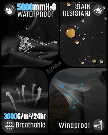 33,000ft Men's Bomber Jacket Waterproof Zip Up Windbreaker Quilted Padded Lightweight Warm Casual Spring Fall Winter Coat