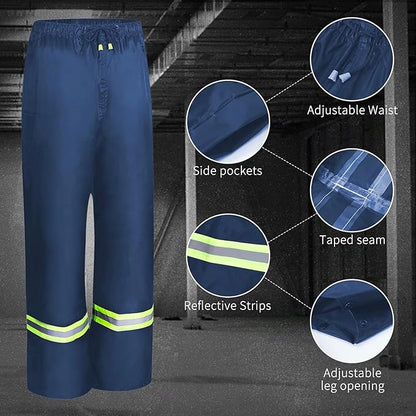 Rain Suits for Men Women Waterproof, Breathable Rain Coats with Eye-Catching Reflective Strip, Durable Rain Gear