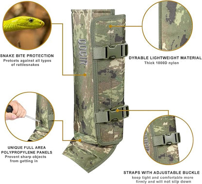 QOGIR Snake Gaiters for Hunting: Durable Snake Guards, Snake Gaiter Leggings for Men & Women, Snake Bite Protection for Lower Legs, Snake Proof Gaiters with Adjustable Size