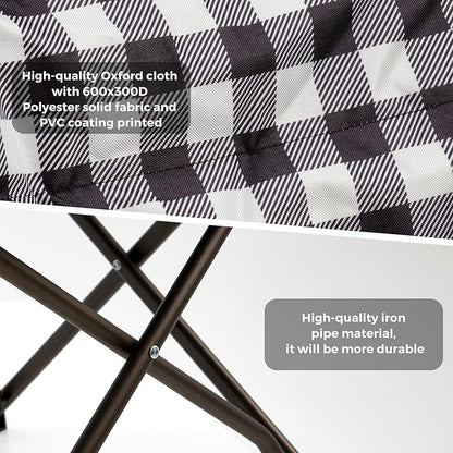 SUNNYFEEL Heavy Duty Camping Chairs for Adults Portable Oversized Folding Chair with Side Pockets & Cup Holde for Fishing,Trip,Picnic,Lawn,Concert Outdoor, Carry Bag Included