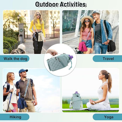 Water Bottle Carrier Bag with Strap, Water Bottle Holder Crossbody Bags for Women Men for Walking, Hiking,Cycling