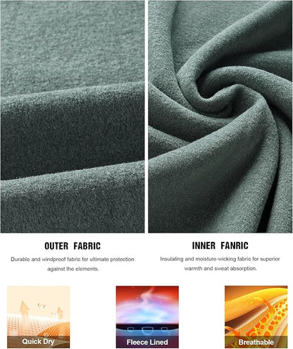 Runhit Mens Thermal Underwear Set：Fleece Lined Long Johns for Men Thermal Shirts and Pants Base Layer Cold Weather Thermals