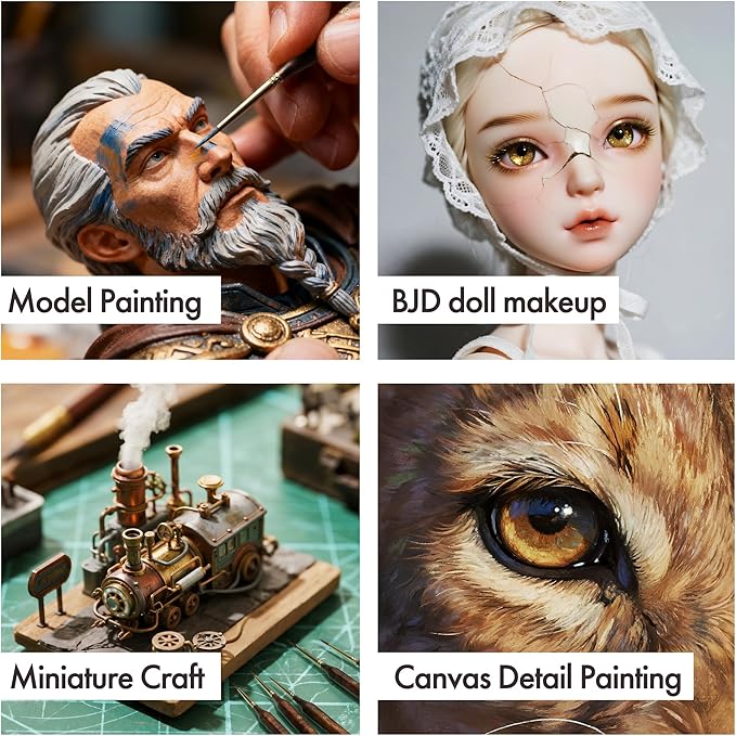 Artify Extreme Detail Paint Brushes, 20-Sizes Miniature Brush Set for Painting/Models/Crafts, Paint Brushes for All Detailing with Handbag, Ultra Fine Bristle for Watercolor/Oil/Acrylic