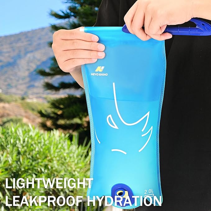 N NEVO RHINO Hydration Bladder 2L-3L,Water Reservoir for Hiking Backpack Leak Proof Water Storage Bladder,BPA-Free Water Pouch Hydration Pack for Camping Cycling Running