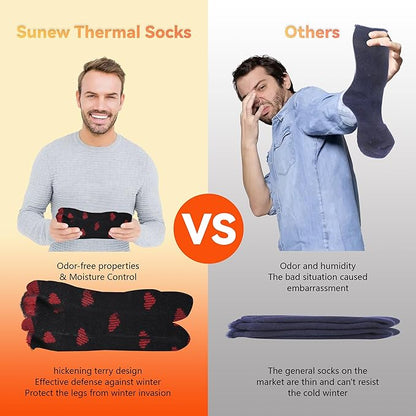 Sunew Warm Thermal Socks 4 Pack, Mens Womens Winter Heated Outdoor Skiing Thermal Socks