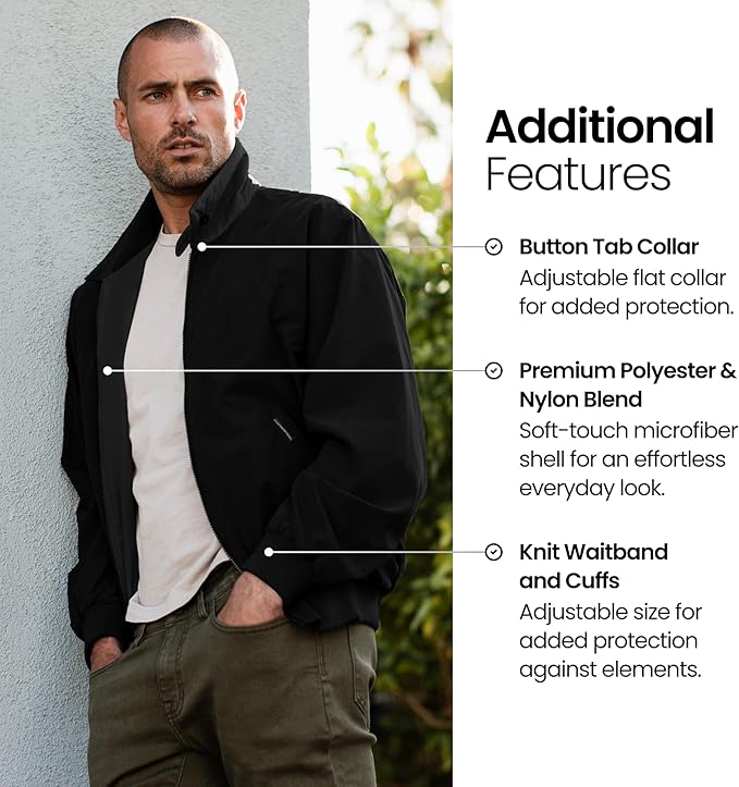 Weatherproof Men's Golf Jacket - Lightweight Windbreaker, Water-Resistant Microfiber Shell, Perfect for Golf & Casual Wear