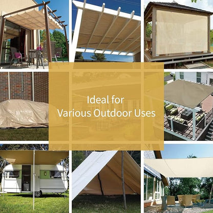 GUARD SHIELD Beige Tarp 12x16 Feet Large Tarps Heavy Duty Outdoor Tarpaulin Cover 12mil