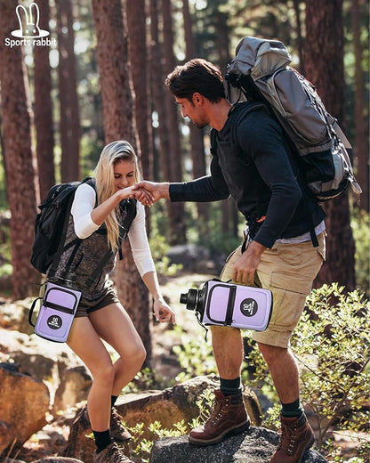 Sports rabbit Universal Water Bottle Holder – Durable Oxford & Neoprene Hybrid Design Compatible with Stanley 30/40oz Handled & 64/87oz Straight Tumblers, Adjustable Strap for Gym, Travel, Outdoors