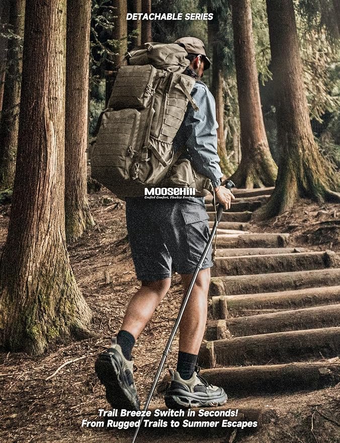 Moosehill Men's-Hiking-Pants Convertible Quick-Dry Water-Resistant Lightweight Zip-Off Outdoor with 5 Deep Pockets