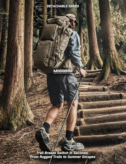 Moosehill Men's-Hiking-Pants Convertible Quick-Dry Water-Resistant Lightweight Zip-Off Outdoor with 5 Deep Pockets