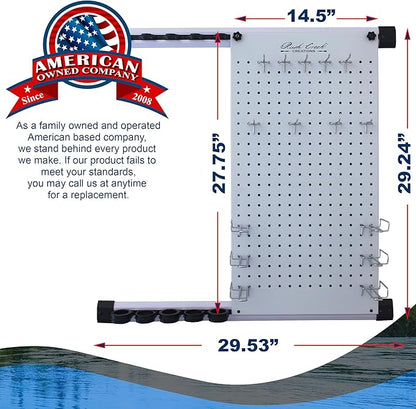 Rush Creek Creations - Fishing Rod Holder for Garage, Fishing Pole Rack Wall Mount & Tackle Storage, No Limit Vertical Fishing Rod Rack Holder, Modular Wall Unit, Fishing Pole Rods Rack