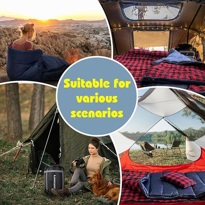 0 Degree Sleeping Bag Cotton Flannel Winter Cold Weather for Adults XXL Sleeping Bag 4 Season Big and Tall with Pillow Compression Sack