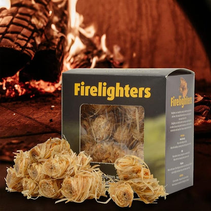 Stanbroil 32 pcs Fire Starters, Natural Charcoal Fire Starters Super Fast Lighting Perfect for Barbecue Grills, Smokers, Wood Stove, Campfires and Outdoor Fireplaces