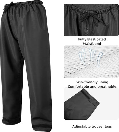 Coralrain Rain Suit Safety Waterproof Rain Jacket and Trouser Suit Raincoat With Hood lining For Men Women Adults Breathable