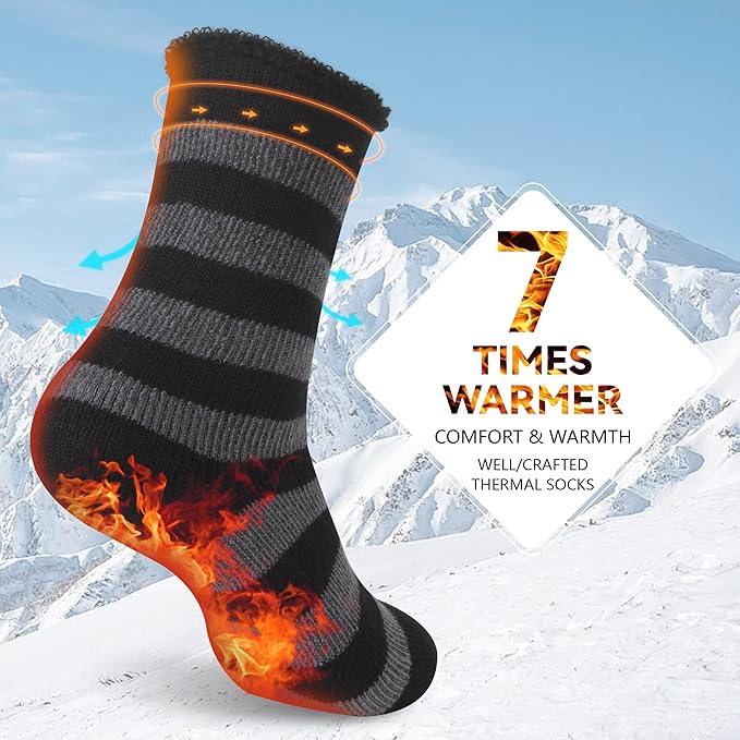 Sunew Warm Thermal Socks 4 Pack, Mens Womens Winter Heated Outdoor Skiing Thermal Socks