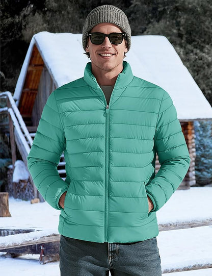 TACVASEN Men's Lightweight Puffer Jacket Winter Quilted Puffy Jackets Warm Water-Resistant Windproof Insulated Coats