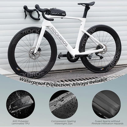 ROCKBROS Top Tube Bike Bag Waterproof Bike Frame Bag Lightweight Buckle Lock Design TPU Material Top Tube Bag Easy Install Cycling Top Tube Front Frame Pack 1L Capacity
