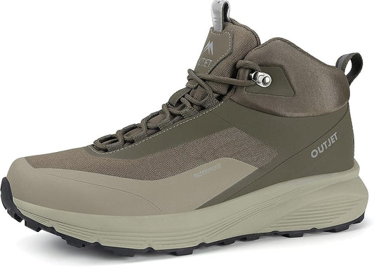 Men's Waterproof Hiking Boots Lightweight Comfortable Breathable Outdoor All-Terrain Trekking Ankle Boots