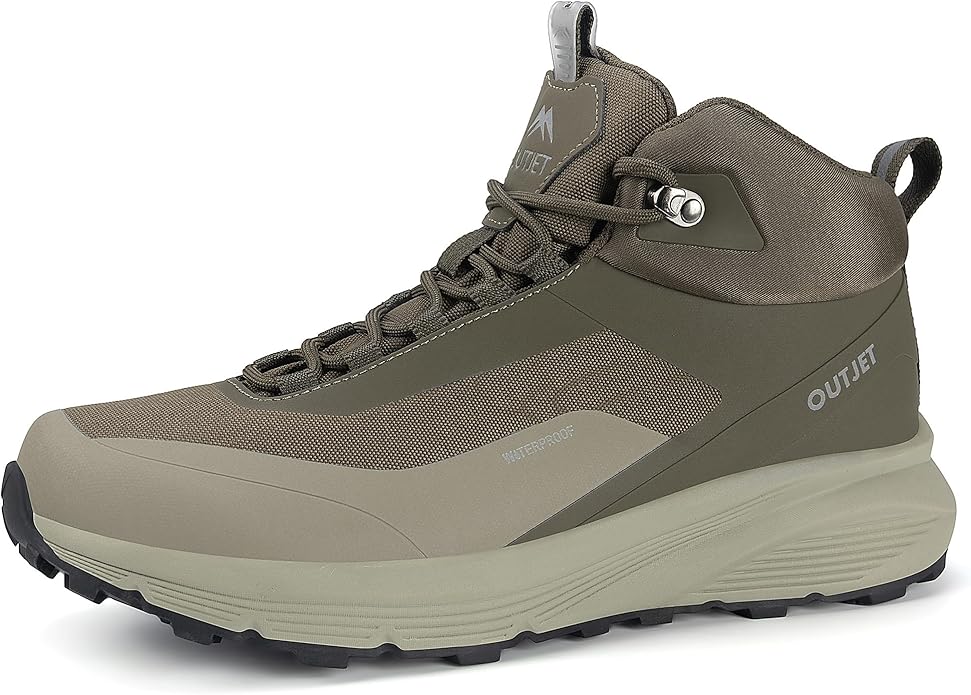 Men's Waterproof Hiking Boots Lightweight Comfortable Breathable Outdoor All-Terrain Trekking Ankle Boots