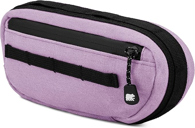 Waxed Canvas Frame Bag – Waterproof Zippers, Dual Storage Compartments, Adjustable Straps – Fits All Frame Sizes, Perfect for Cycling, Commuting, and Adventure Rides (Purple)