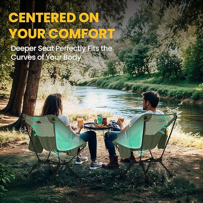 Overmont Ultralight Portable Camping Chair- Lightweight Folding Backpacking Chair, Support up to 330Lbs Compact Beach Chair for Adults with Carry Bag for Backpack Hiking Fishing Outdoor Camp Travel