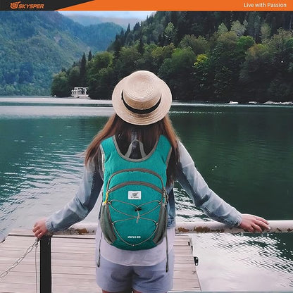 SKYSPER 15L/20L Foldable Hiking Backpack Lightweight Packable Travel Daypack with Chest Strap Small Folding Pack for Walking