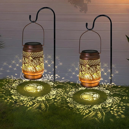 Hummingbird Solar Lantern - Outdoor Decorative Solar Lanterns for Garden, Patio, Backyard, and Porch - Waterproof Hanging Lantern for Outside - Perfect Gifts for Women