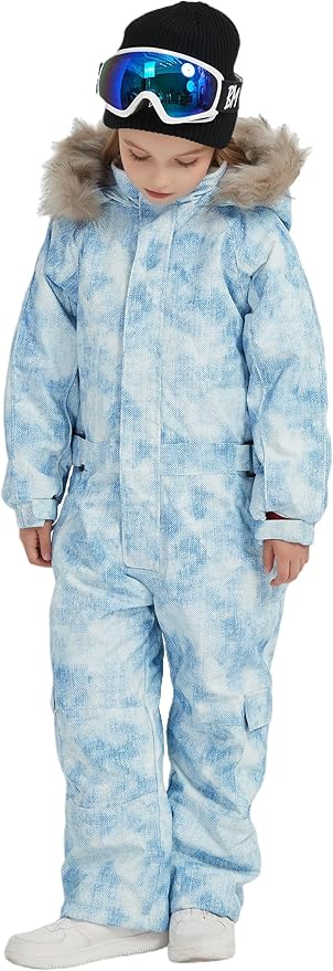 Kids Girls Boys Waterproof Colorful One Piece Snowsuits Coveralls Ski Suits Jackets Winter Jumpsuits