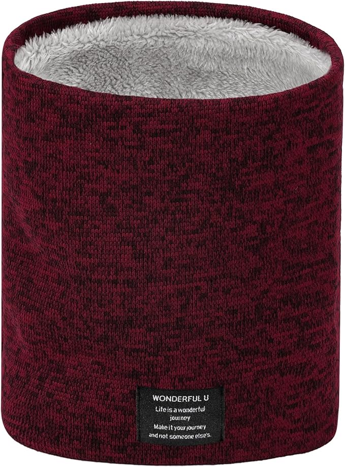 Winter Neck Gaiter Thermal Fleece-Lined Cold-Weather Scarf Wind-Block Face Cover Stretch Lightweight for Men Women