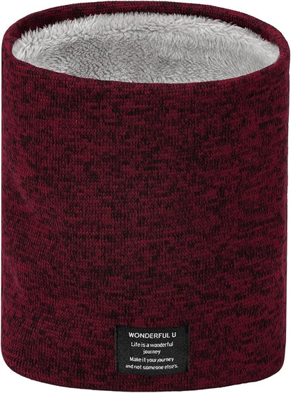 Winter Neck Gaiter Thermal Fleece-Lined Cold-Weather Scarf Wind-Block Face Cover Stretch Lightweight for Men Women