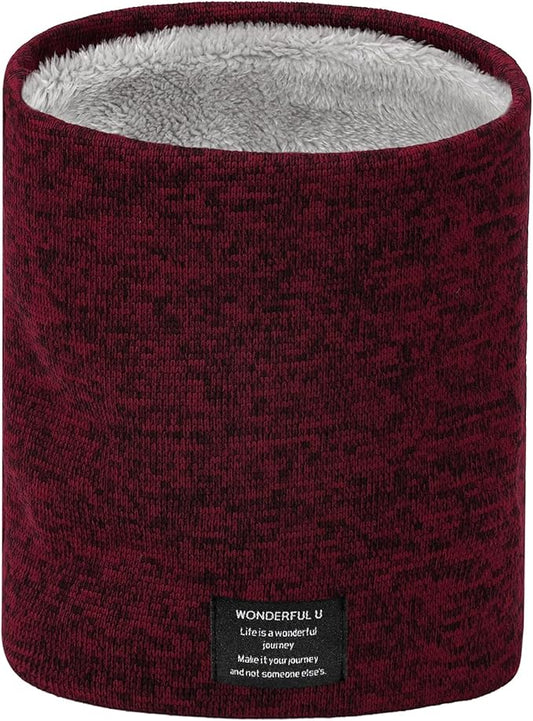 Winter Neck Gaiter Thermal Fleece-Lined Cold-Weather Scarf Wind-Block Face Cover Stretch Lightweight for Men Women