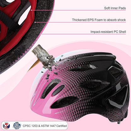 Kids Helmet 3-8 Adjustable Toddler Helmets with Kids Knee Pads and Elbow Pads Set for Cycling, Scooters, Skateboarding, Skating