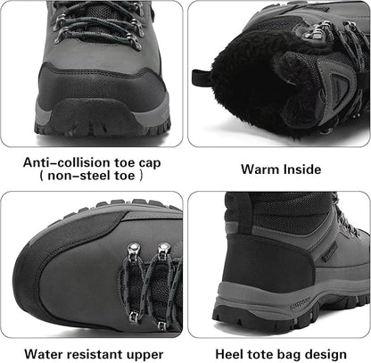 Lamincoa Mens Snow Boots Water Resistant Hiking Boots for Men Non-slip Winter Outdoor Warm Comfort Camping Backpacking Shoe