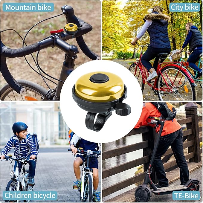 Classic Bike Bell, Aluminum Bicycle Bell, Loud Crisp Clear Sound Bicycle Bike Bell for Adults Kids