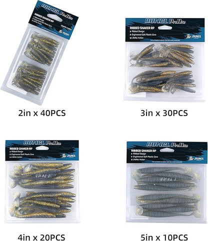 RUNCL Swimbaits Paddle 10/20/30/40PCS, 5/4/3/2 Inchs Paddle Tail, Soft Lure for Trout Crappie Bass, Durable Plastic Bait Swimmer for Saltwater/Freshwater, Fishing Lover's Gift