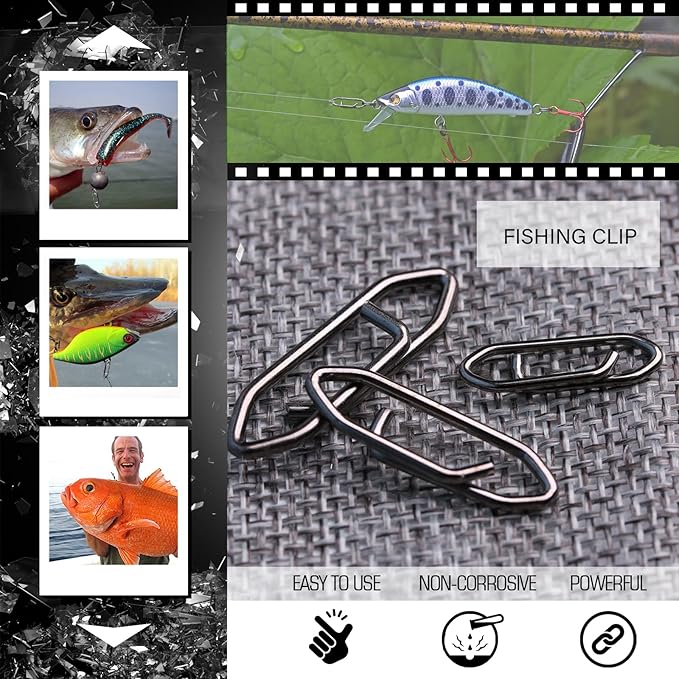 Atibin Stainless Lock Snaps Swivel Steel Saltwater Connector Fishing Snap Line High Strength Fishing Clip Power Lure Connector