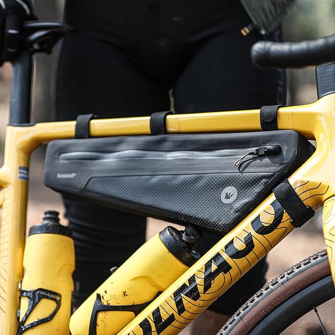 Rhinowalk Bike Triangle Frame Bag Waterproof IPX4 Slim Fit Cycling Storage Pouch for MTB & Road Bikes (Size 2.6L)