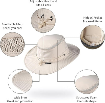 Cimarron Wide Brim Safari Sun Hat for Women & Men – UPF 50+ Outdoor Fishing Hat | Hiking, Running Travel Sun Protection Hat