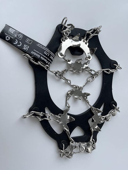 WIN.MAX Crampons for Shoes, Traction Cleats Ice Snow Grips with 19 Stainless Steel Spikes, Shoe Talons Anti - Slip Boots Spikes for Walking, Jogging, Climbing and Hiking