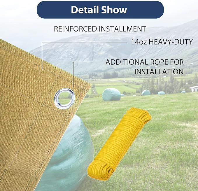10’x20’ Canvas Tarps Heavy Duty Waterproof Tarpaulins with Aluminum Grommets,UV Resistant, 22Mil Multipurpose Drop Cloth, 14oz Cover Sheet for Outdoor and Indoor Use with Ropes Yellow