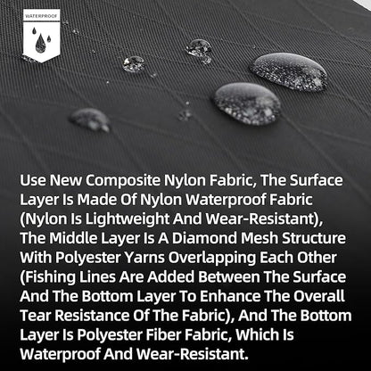 Rhinowalk Bike Frame Bag 2.1L, Waterproof Front Tube Bag with Dual Compartments, YKK Zipper, Phone Storage & Cable Port – Fits Most Bikes – Black+Yellow