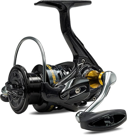 Fishing Reels Spinning Reel Left/Right Interchangeable Aluminium Handle, 7.5 oz Ultralight Spinning Reels, 5.5:1 Gear Ratio Deep/Shallow Aluminum Spool for Freshwater and Saltwater