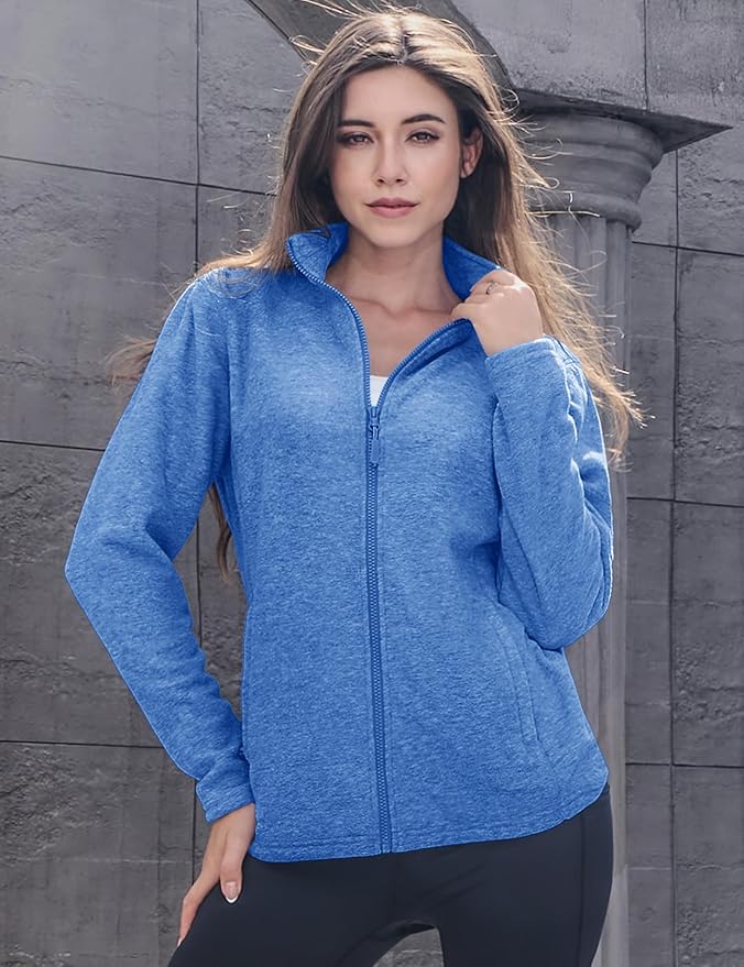 MAGCOMSEN Fleece Jacket Women Zip UP Lightweight Soft Polar Warm Winter Jackets for Women with Pockets Outdoor Hiking