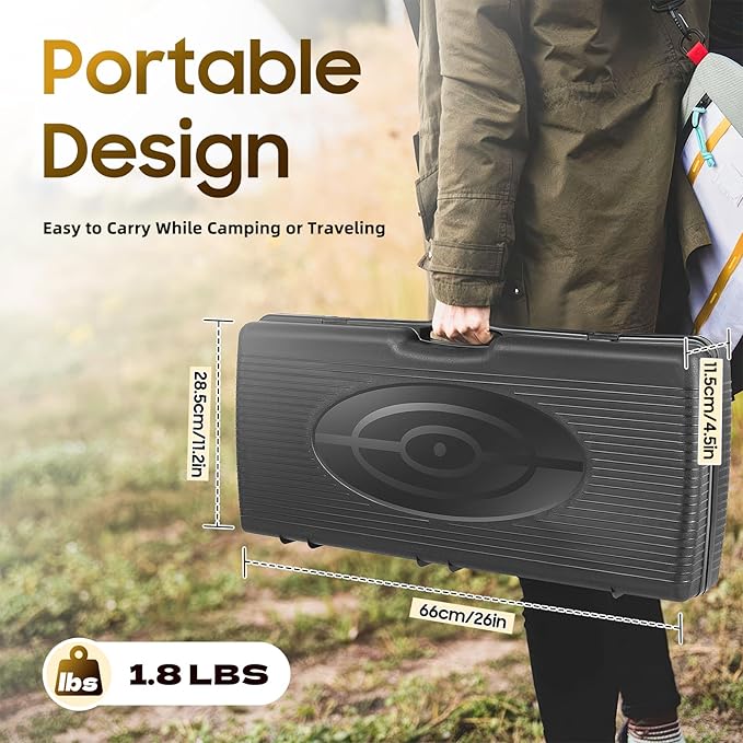 Portable Camping Stove Lightweight Design Gas Grill with Ceramic Ignitor 2 Burner Tabletop BBQ Grill for Outdoor Cooking Safe and User Friendly Ideal for Camping BBQ Parties Family Gatherings