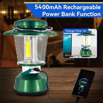 Durapower Rechargeable Camping Lantern,2800 Lumen Super Bright LED Camping Lantern, 5400 mAh Power Bank, IP44 Waterproof, 20 Hours, Portable Lantern for Hurricane, Power Outages