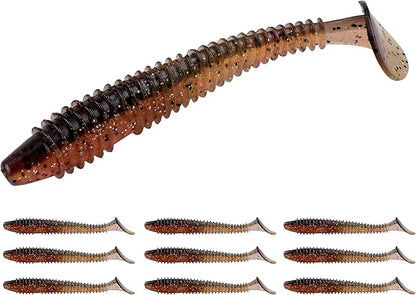 RUNCL Swimbaits Paddle 10/20/30/40PCS, 5/4/3/2 Inchs Paddle Tail, Soft Lure for Trout Crappie Bass, Durable Plastic Bait Swimmer for Saltwater/Freshwater, Fishing Lover's Gift