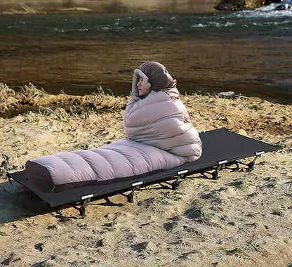 Ultralight Folding Camping Tent Cot, Portable Compact cots for Adults Outdoor Travel, Base Camp, Hiking, Mountaineering, Lightweight Backpacking cot, Oxford Cloth Bed Black Red