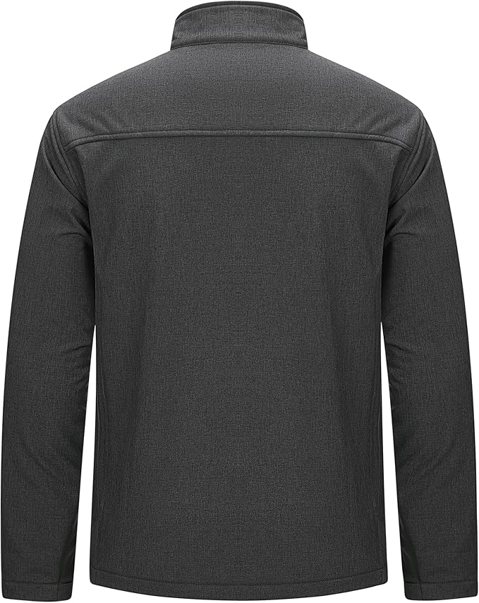 33,000ft Men's Waterproof Softshell Jacket Warm Fleece Lined Windbreaker Lightweight Soft Shell for Travel Hiking Golf