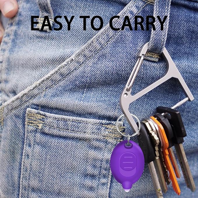 Mini UV LED Keychain Flashlight, Compact 395nm UV Blacklight, Portable Pocket UV Flashlight for Detecting Stains, Scorpions, and Fluorescent Elements - 6 Pack, Purple