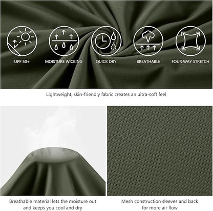 BASSDASH Fishing T Shirts for Men UV Sun Protection UPF 50+ Long Sleeve Tee T-Shirt